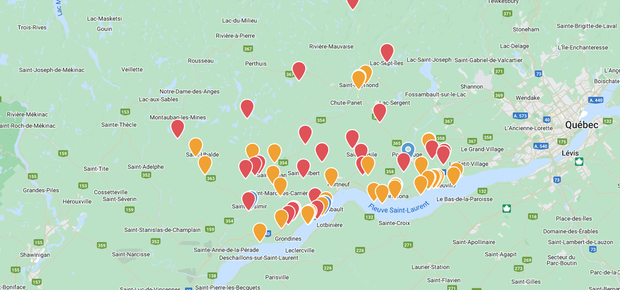 carte interactive saveur Portneuf