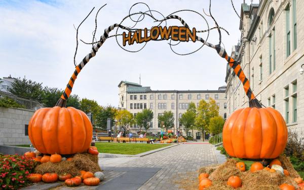 Décorations d'Halloween à l'hôtel de ville
