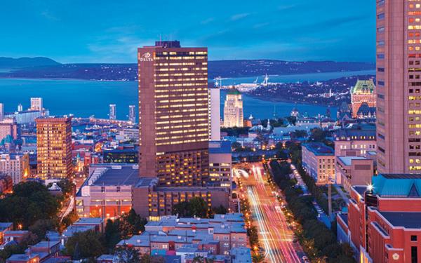 Hôtel Delta par Marriott Québec - vue aérienne de soir